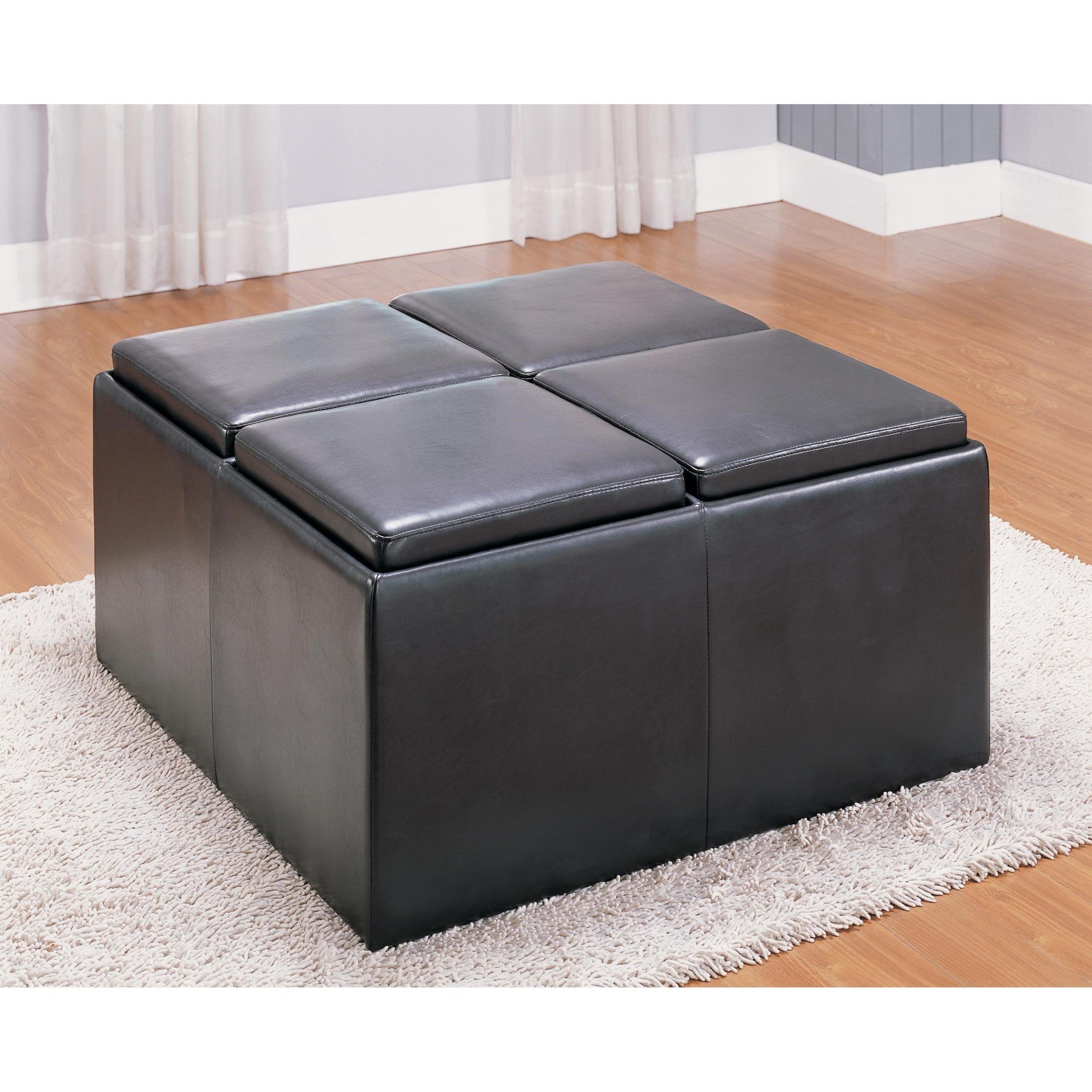 Homelegance Ottomans Casual Ottoman With Reversible Trays And Hidden Stools  | A1 Furniture & Mattress | Ottomans Within Ottomans With Reversible Tray (View 11 of 15)
