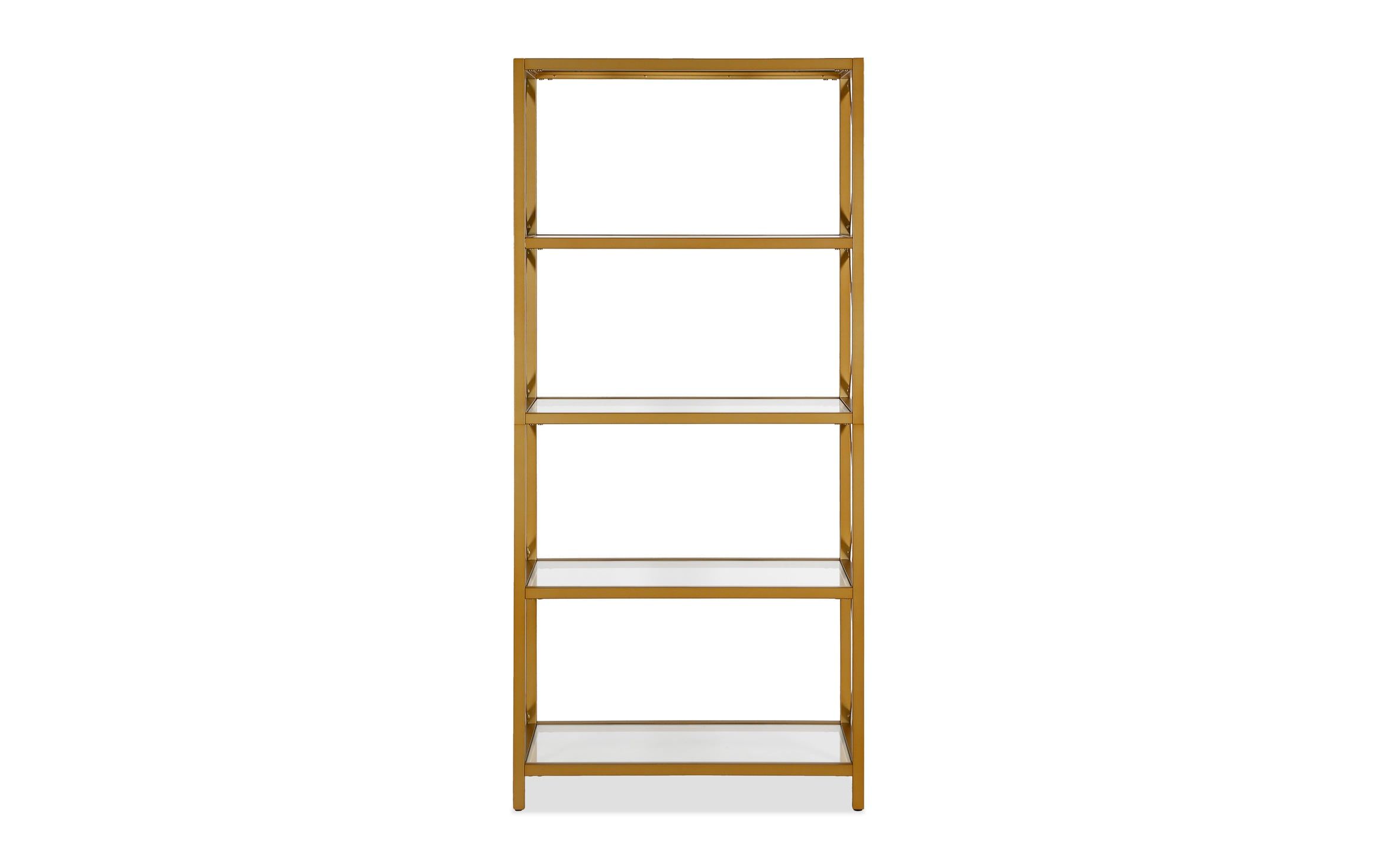 Huxley Brass Bookcase | Bob's Discount Furniture For Brass Bookcases (View 2 of 15)