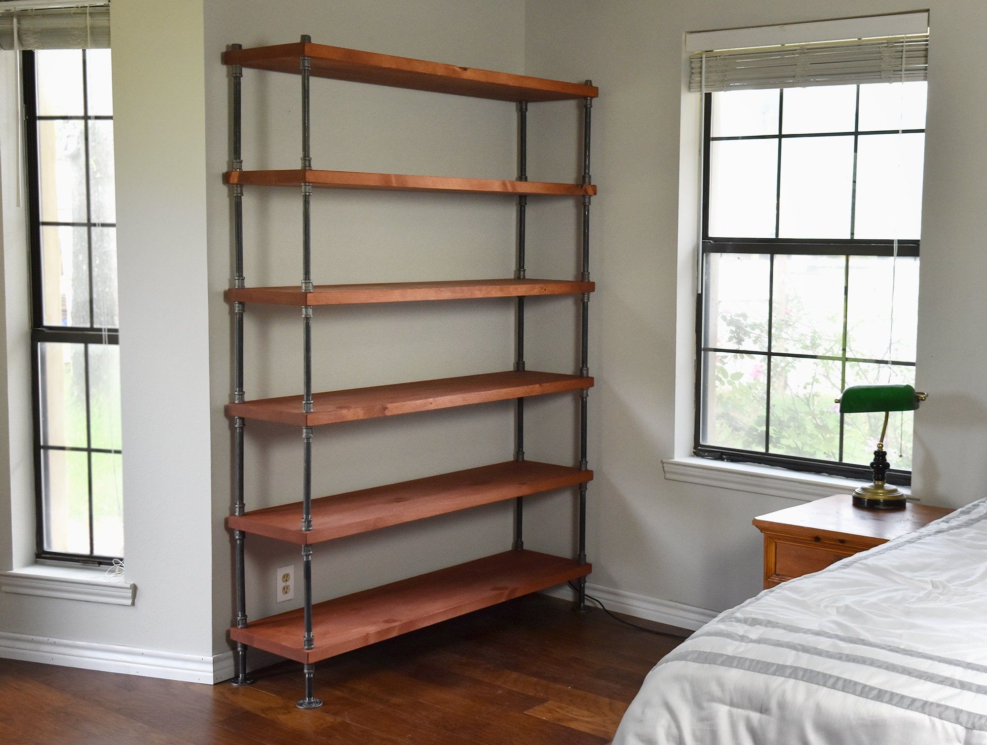 Industrial Bookshelf With Solid Wood Shelves Extra Depth For – Etsy Regarding Industrial Bookcases (View 13 of 15)
