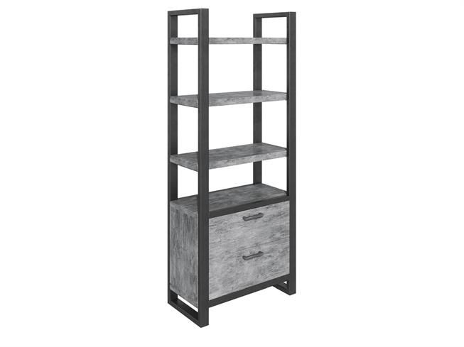 Ironworks Stone Bookcase With Drawers | Bookcases | Buy At Stokers Fine  Furniture Southport,chester And Ormskirk With Regard To Gray Metal Stone Bookcases (View 7 of 15)
