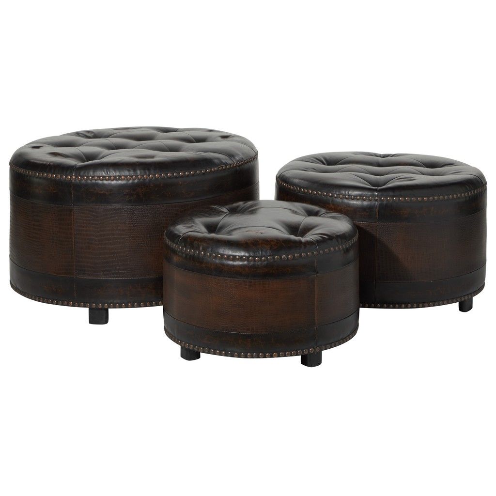 Juniper + Ivory ( Set Of 3 ) Brown Wood Traditional Storage Ottoman, 29 Inch  , 24 Inch , 20 Inch – 57993 | A Tremendous Home In 24 Inch Ottomans (View 12 of 15)