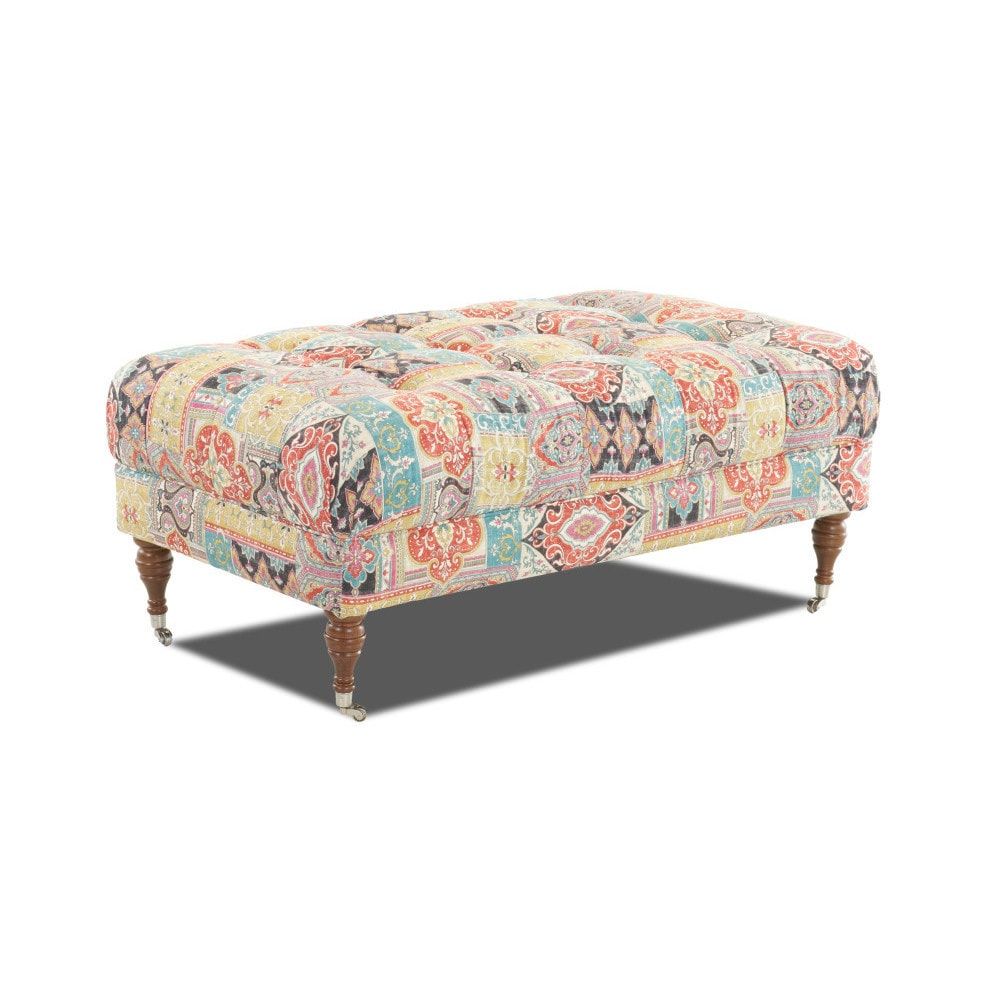 Katy Traditional Multicolor Ottoman – Overstock – 14577086 Pertaining To Multicolor Ottomans (View 2 of 15)