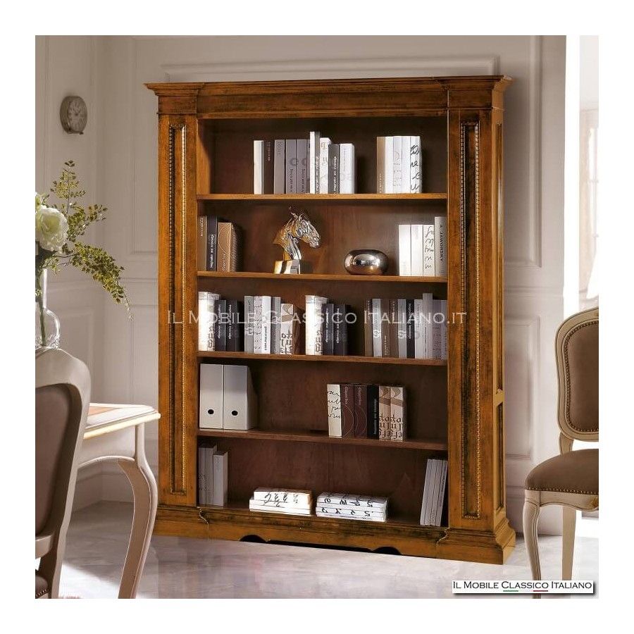 Large Open Bookcase In Wood – Classic Bookcases Intended For Bookcases With Open Shelves (View 9 of 15)