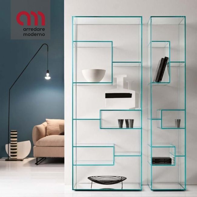 Liber Tonelli Bookcase With Regard To Mirrored Glass Bookcases (View 13 of 15)