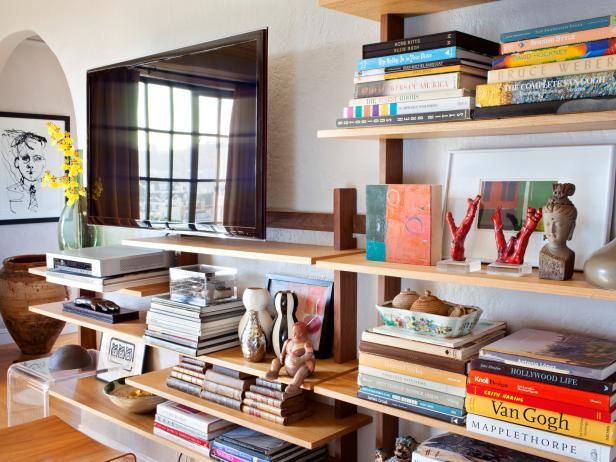 Living Room Built In Shelves | Hgtv Inside Minimalist Open Slat Bookcases (View 4 of 15)