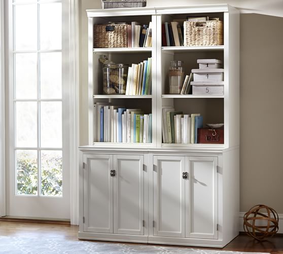 Logan Bookcase | Pottery Barn Regarding 72 Inch Bookcases With Cabinet (View 14 of 15)