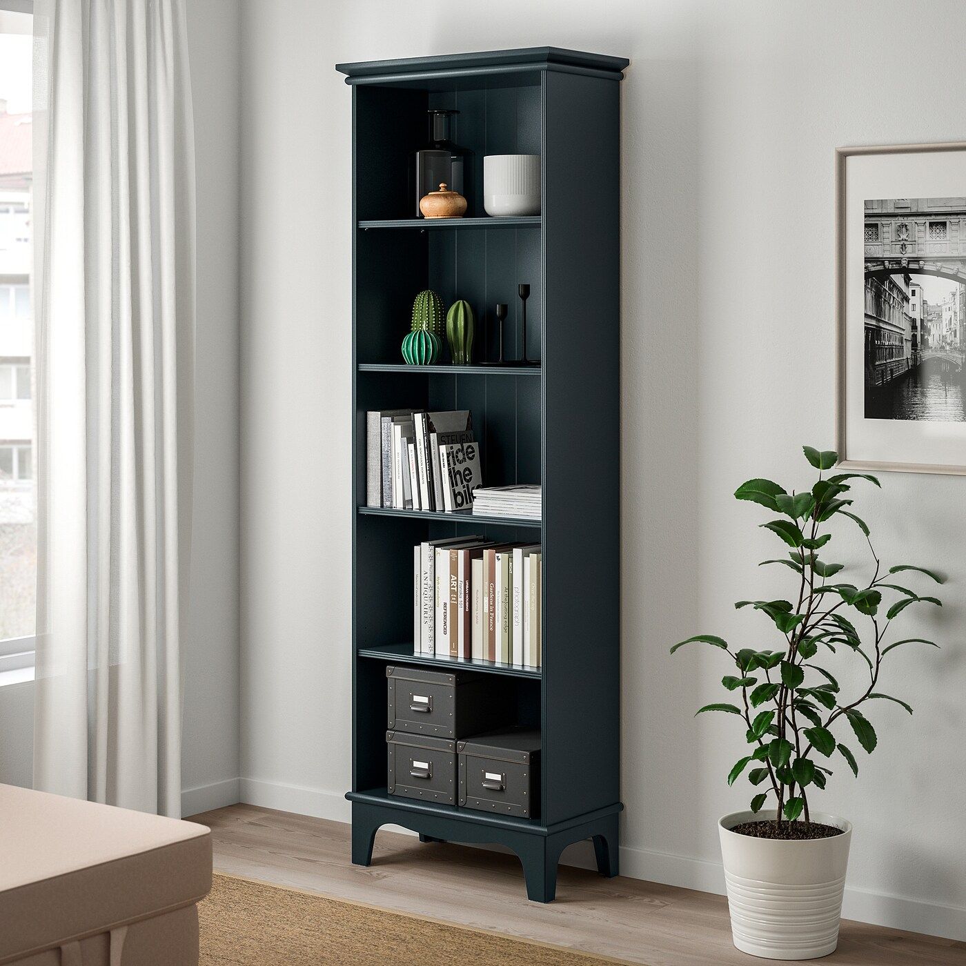 Lommarp Dark Blue Green, Bookcase, 65x199 Cm – Ikea Inside Blue Wood Bookcases (View 1 of 15)