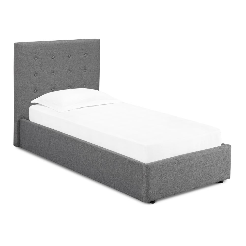 Lpd Furniture Lucca Single (3'0'') Ottoman Bed, Grey Fabric | Leader  Furniture Regarding Single Ottomans (View 8 of 15)
