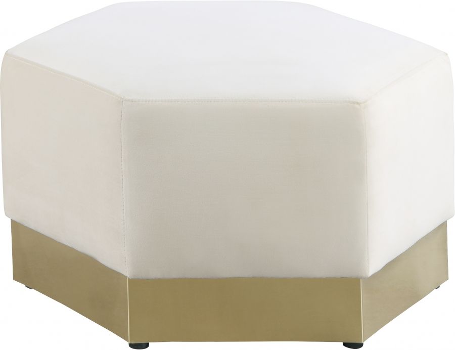 Luxe Geometric Ottoman (ivory Cream) • Lux Lounge Efr (888) 247 4411 With Regard To Soft Ivory Geometric Ottomans (View 2 of 15)