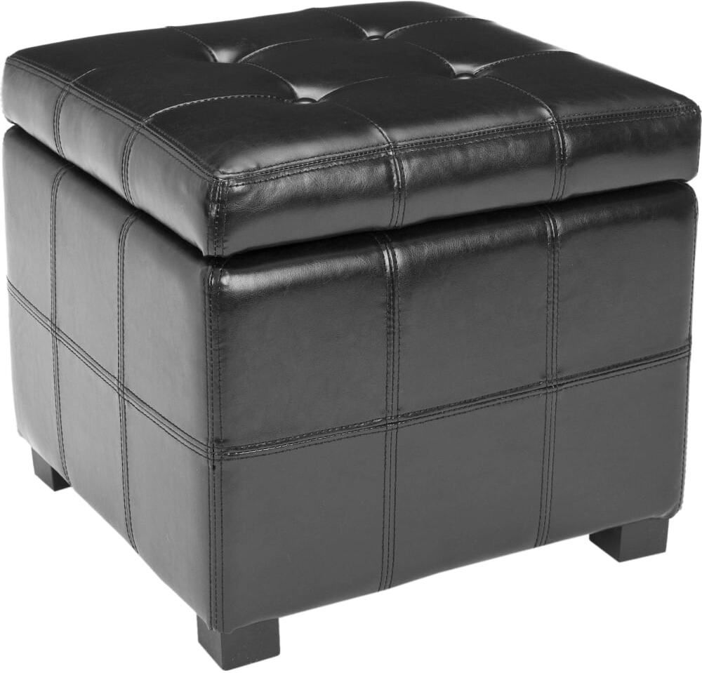 Maiden Black 18 Inch Square Tufted Ottoman – 1stopbedrooms Inside 18 Inch Ottomans (Photo 15 of 15)