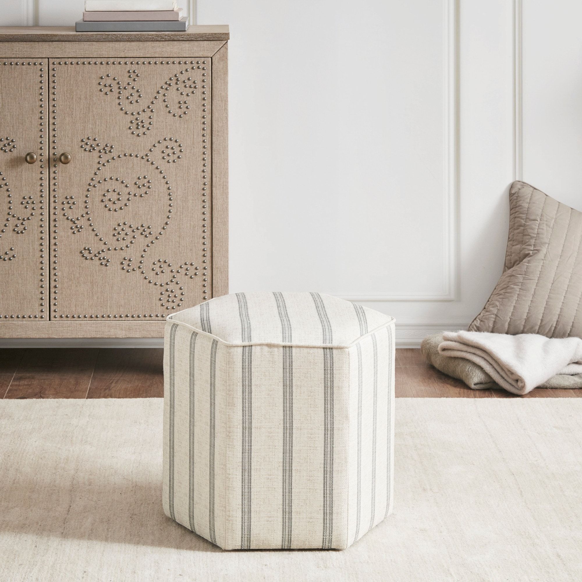 Martha Stewart Ellen Natural 16 Inch Accent Ottoman – On Sale – Overstock –  28673659 Pertaining To 16 Inch Ottomans (View 2 of 15)