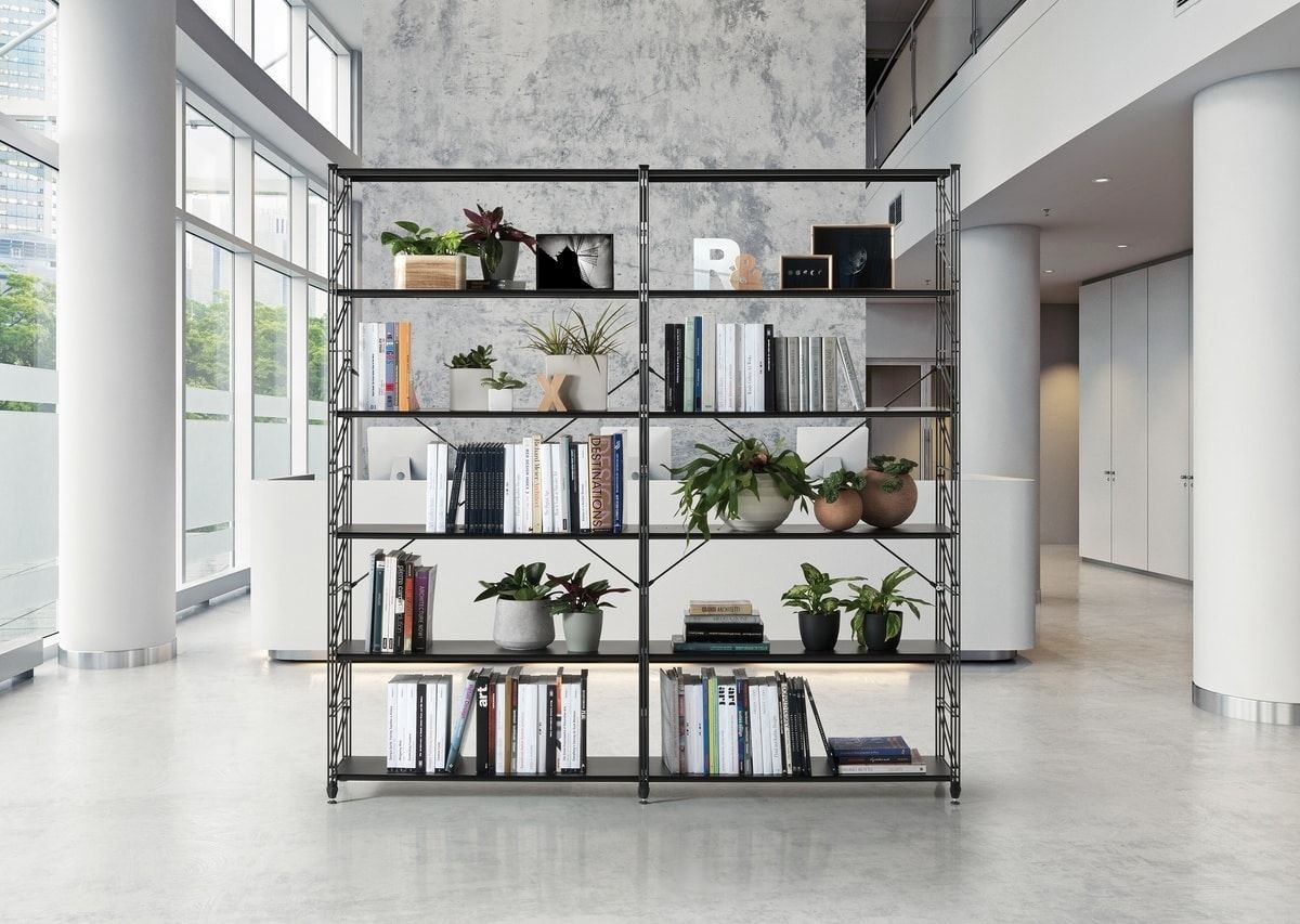 Metal Bookcase With Tempered Glass Shelves | Idfdesign For Bookcases With Tempered Glass (View 6 of 15)