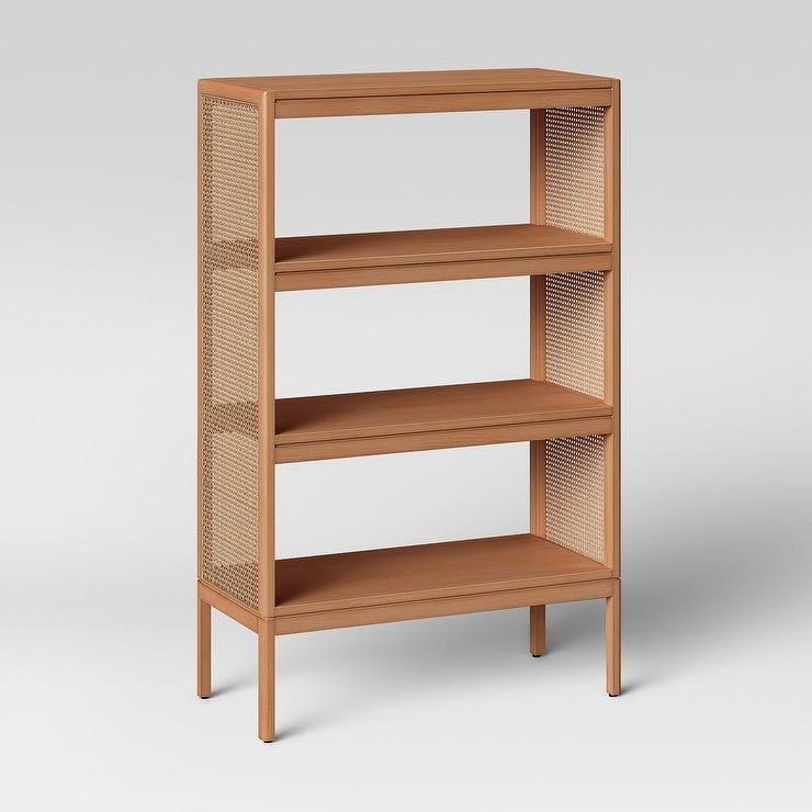 Minsmere Natural Brown Caned Sides Bookshelf For Natural Brown Bookcases (View 14 of 15)