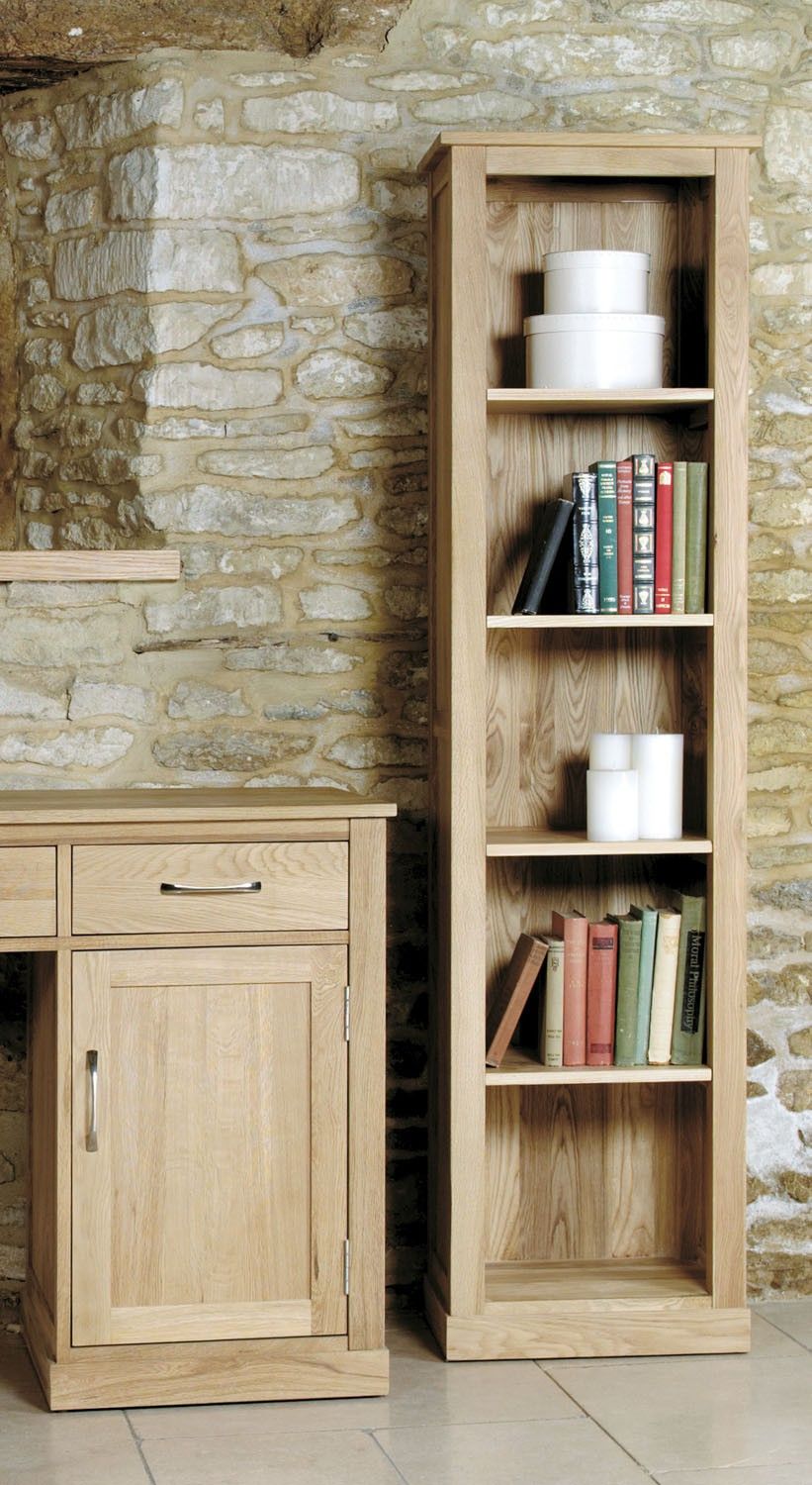 Mobel Oak Narrow Bookcase – Bookcases – Office | Hallowood With Narrow Bookcases (View 5 of 15)