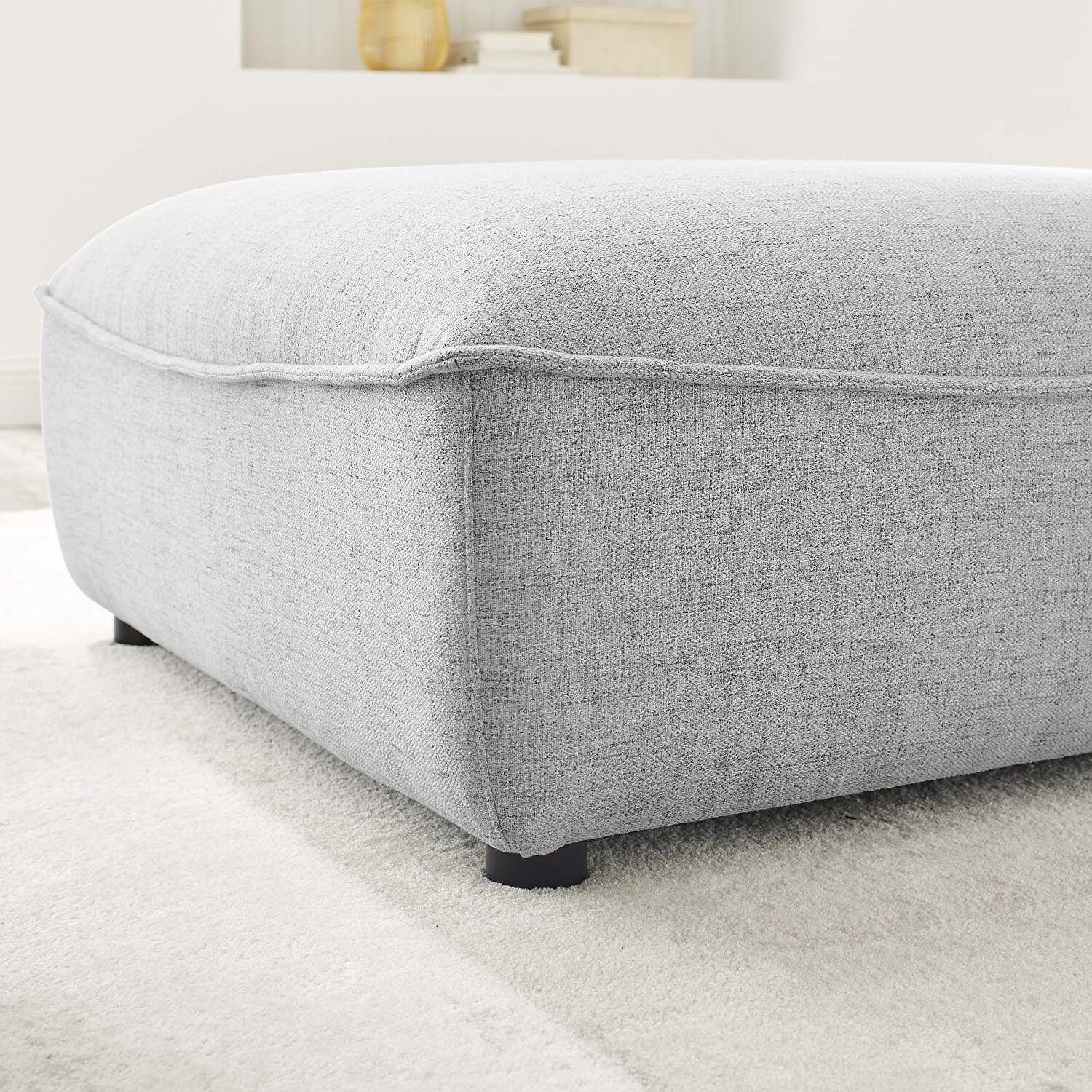 Modway Comprise Light Gray Ottoman Eei 4419 Lgr | Comfyco With Upholstery Soft Silver Ottomans (View 1 of 15)
