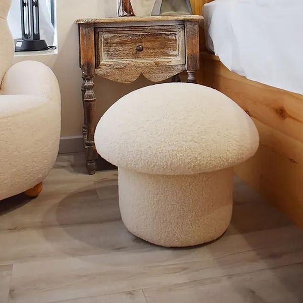 Mushroom Ottoman Stool Upholstered Cute Stool Homary With Regard To Ottomans With Stool (View 10 of 15)