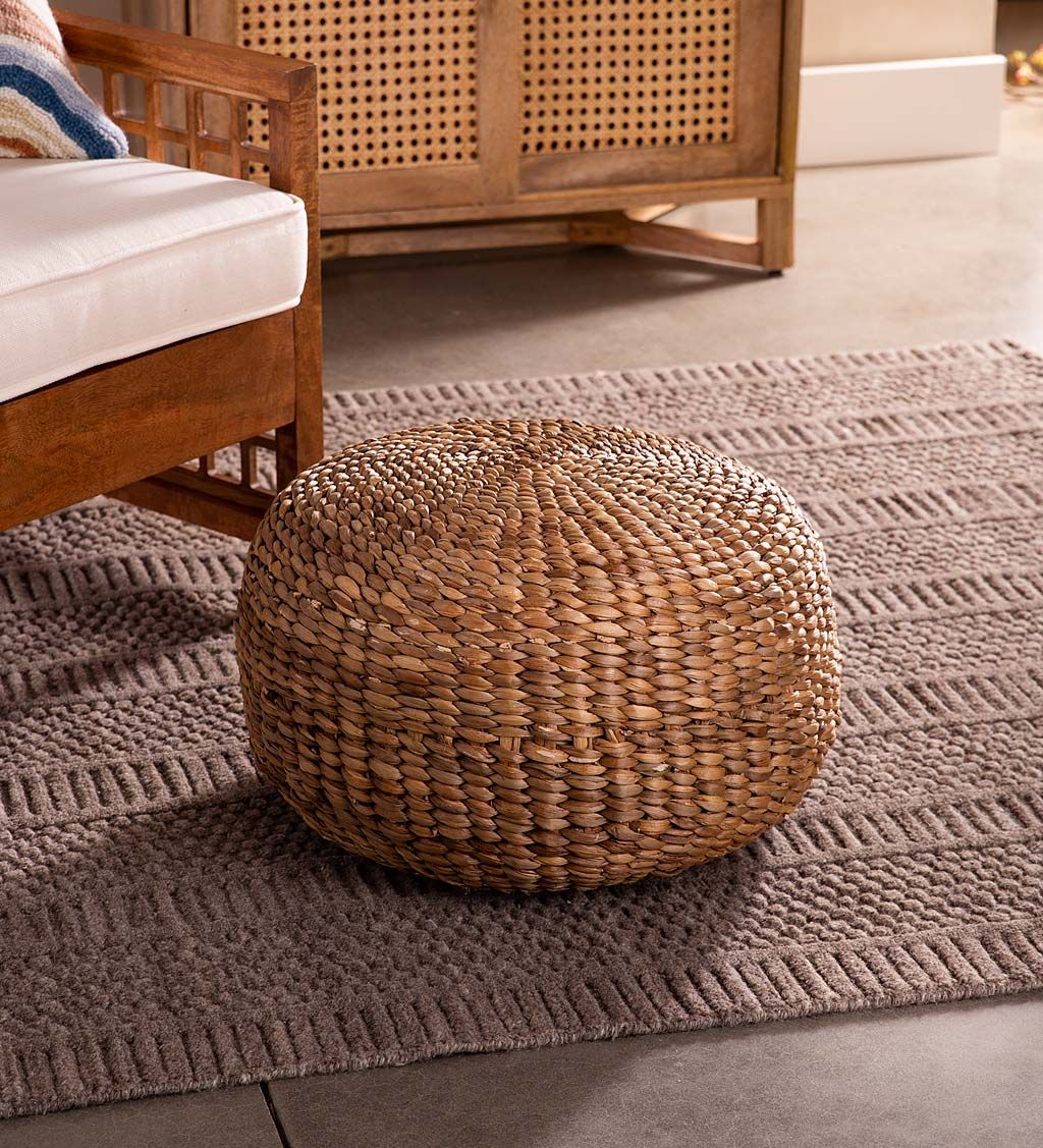 Natural Woven Pouf Ottoman | Vivaterra With Regard To Natural Ottomans (View 15 of 15)