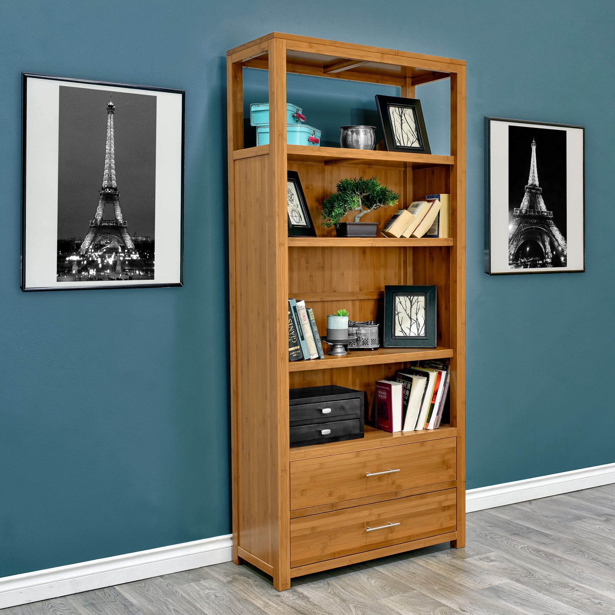 Niko 76" Bamboo 2 Drawer Bookcase | Epoch Design With Two Drawer Bookcases (View 5 of 15)
