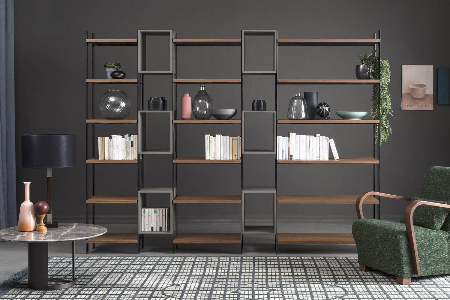 Open Back Metal Frame Bookcase With Wood Shelves Box | Bodema With Regard To Bookcases With Open Shelves (View 2 of 15)