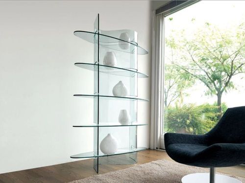 Original Design Shelf – Infinity : Lib004 – Unico Italia – Tempered Glass  Facing Within Bookcases With Tempered Glass (View 5 of 15)