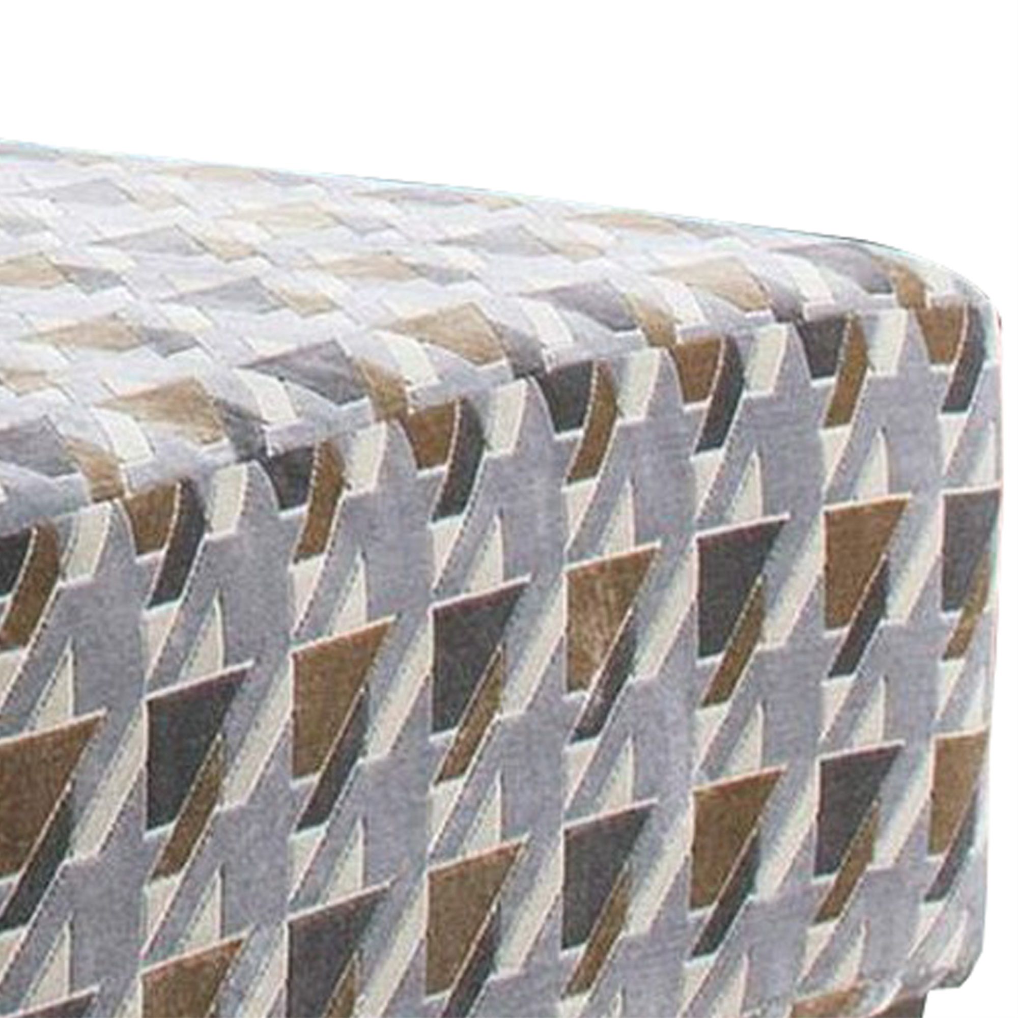 Ottoman With Geometric Pattern And Microfiber Fabric, Gray – Walmart Inside Geometric Gray Ottomans (View 10 of 15)