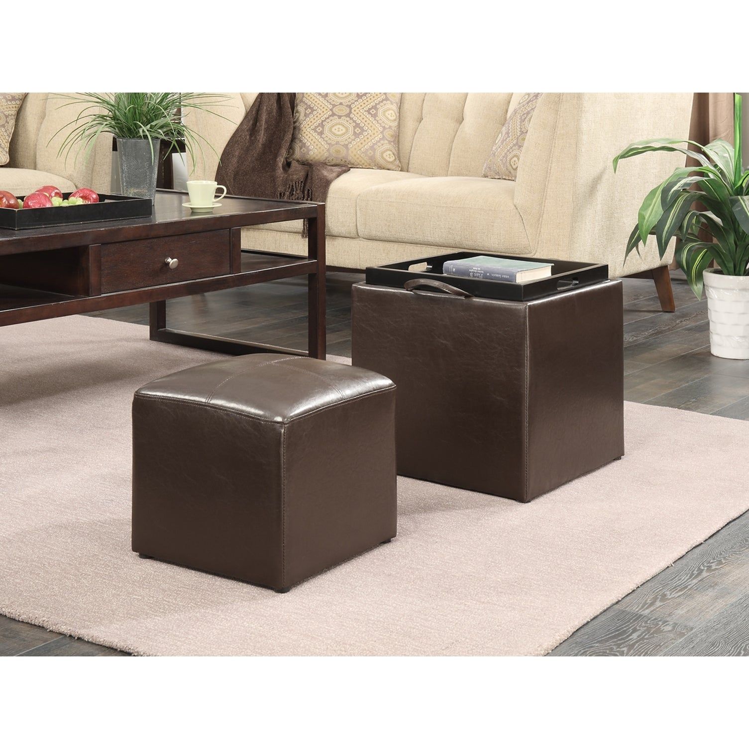 Porch & Den Logan Single Ottoman With Stool And Reversible Tray – On Sale –  Overstock – 20528587 Inside Ottomans With Stool And Reversible Tray (View 5 of 15)