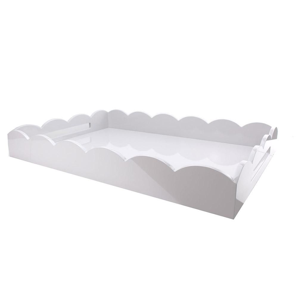 Post Titlelacquered Scallop Ottoman Large Tray White For White Lacquer Ottomans (View 12 of 15)