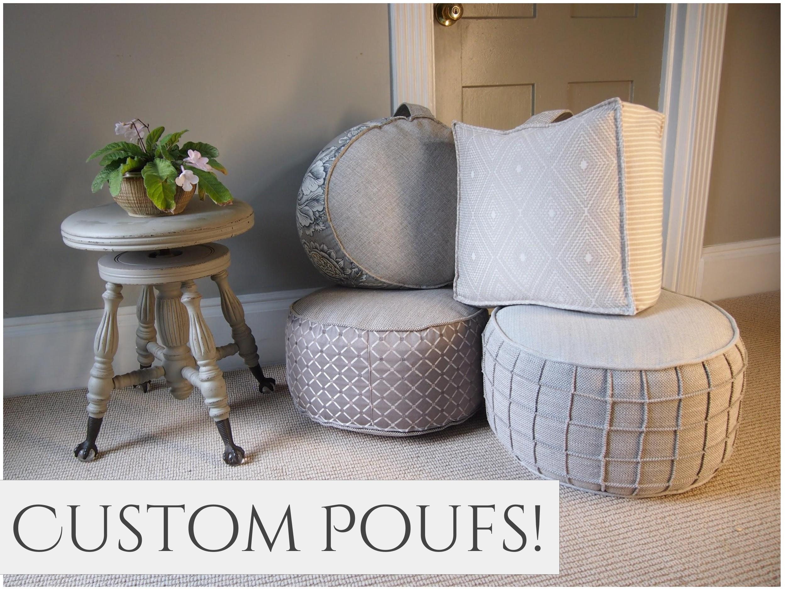 Pouf Pouf Ottoman Ottoman Floor Cushion Floor Pillow – Etsy For Ottomans With Cushion (View 2 of 15)