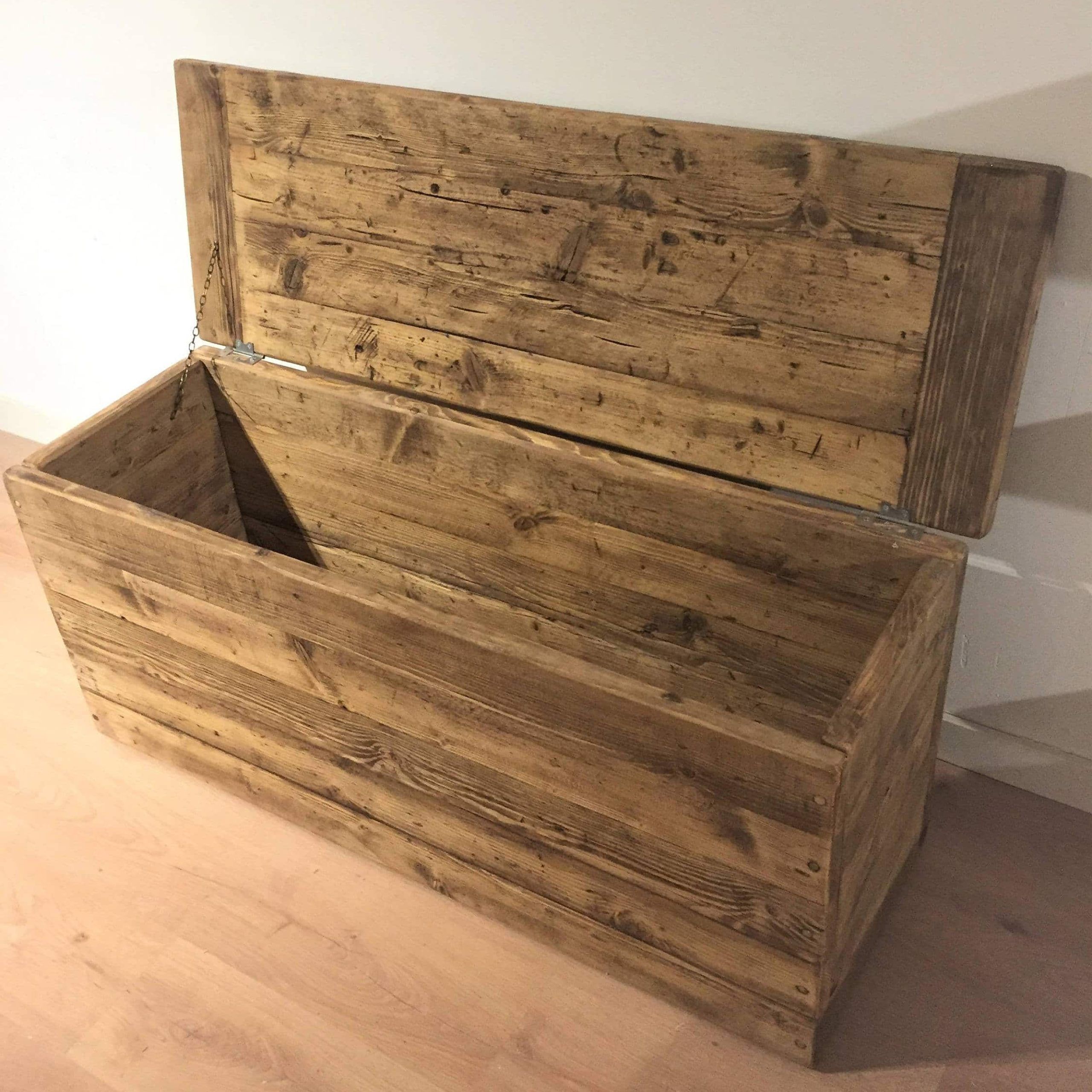 Reclaimed Wooden Ottoman Or Blanket Storage Box – Newco Interiors – Bespoke  Joinery, Made To Measure Within Wood Storage Ottomans (View 2 of 15)