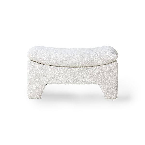 Retro Lounge Ottoman Boucle Cream – 82x51x45cm – Hkliving – Petite Lily  Interiors With Boucle Ottomans (View 13 of 15)