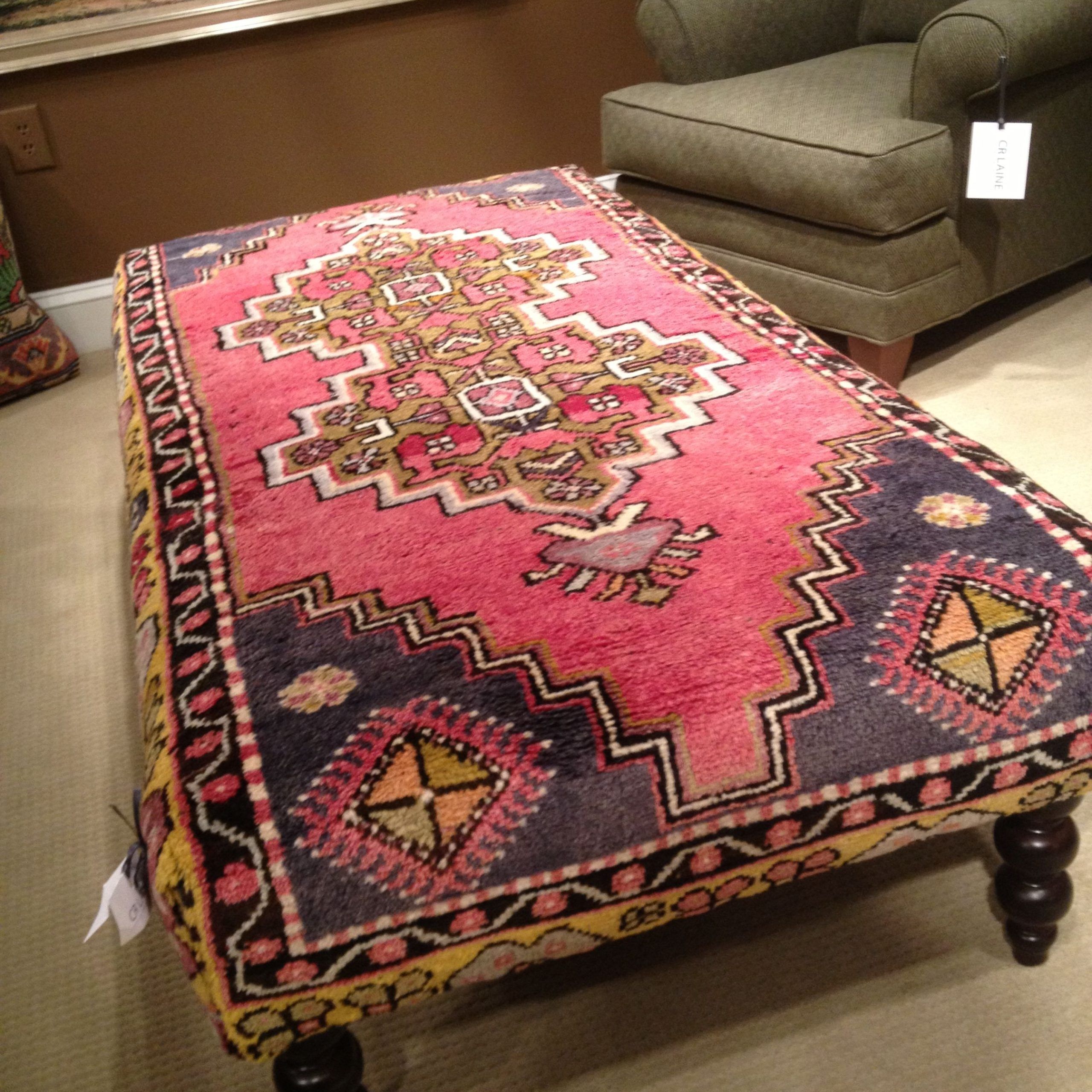 Rug Upholstered Ottoman | Ottoman Furniture, Upholstered Ottoman, Ottoman  Decor In Upholstered Ottomans (View 9 of 15)