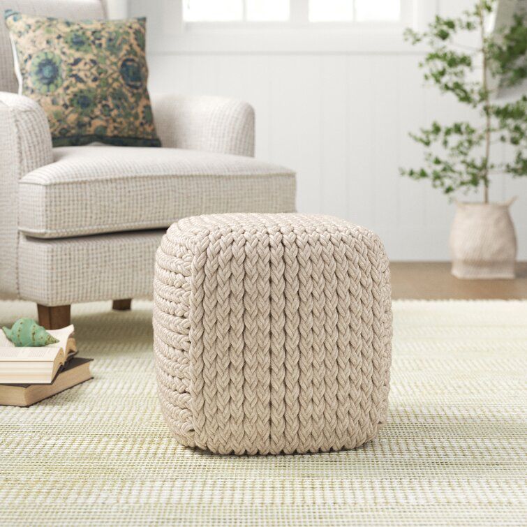 Sand & Stable Aubree Upholstered Pouf & Reviews | Wayfair Within Square Pouf Ottomans (View 4 of 15)