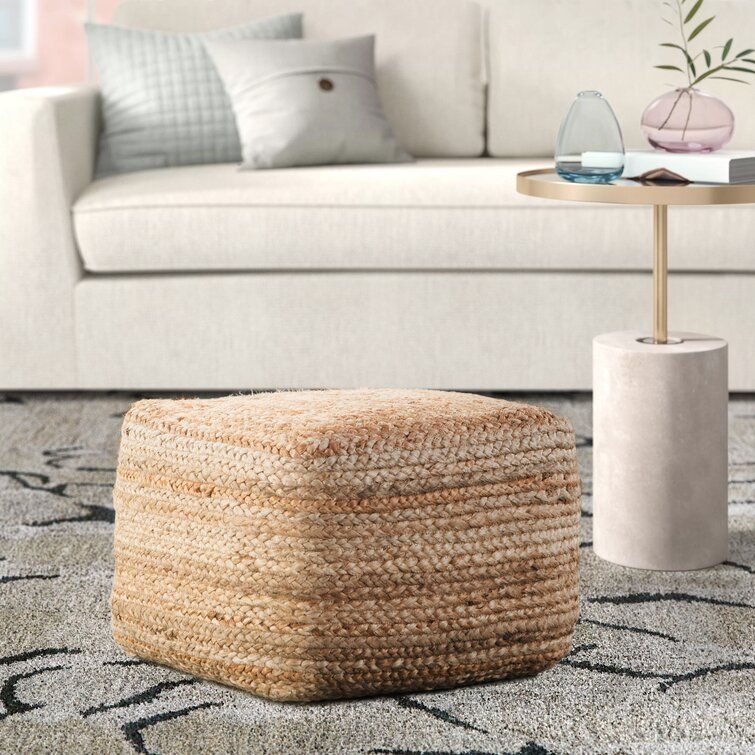 Sand & Stable Teele Upholstered Pouf & Reviews | Wayfair Within Square Pouf Ottomans (View 14 of 15)
