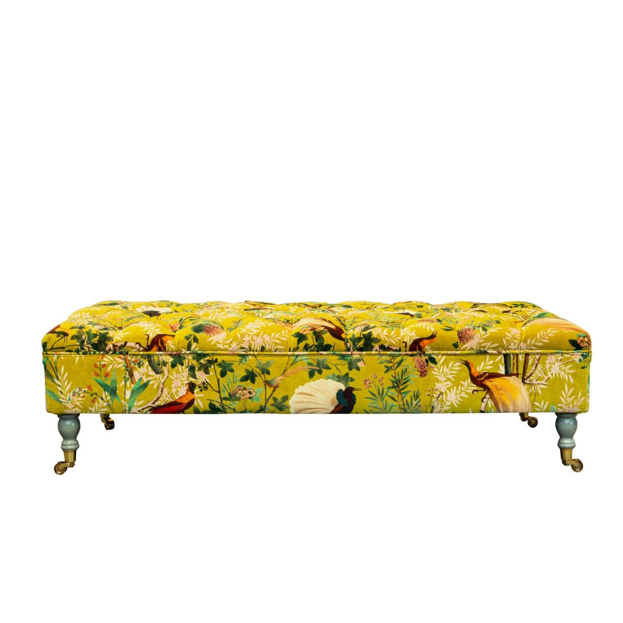 Saray Ottoman – Royal Garden Green Velvet – Ottomans – Furniture – Products Intended For Velvet Ottomans (View 10 of 15)