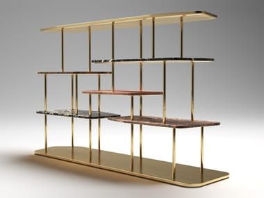 Satin Brass Bookcases | Archiproducts For Brass Bookcases (View 12 of 15)