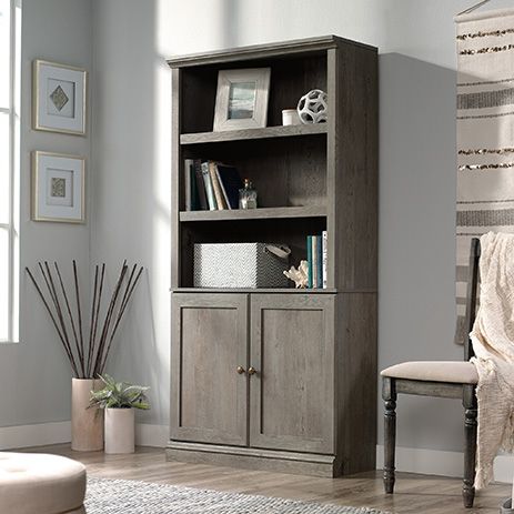 Sauder Select 5 Shelf Bookcase With Doors Mystic Oak (426418) – Sauder With Bookcases With Doors (View 5 of 15)