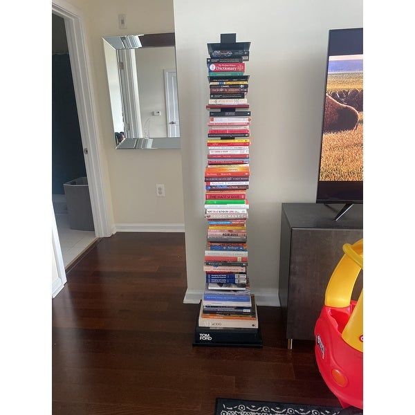 Sei Furniture Denargo Black Spine Tower Shelf – Overstock – 22751265 For Spine Tower Bookcases (View 10 of 15)