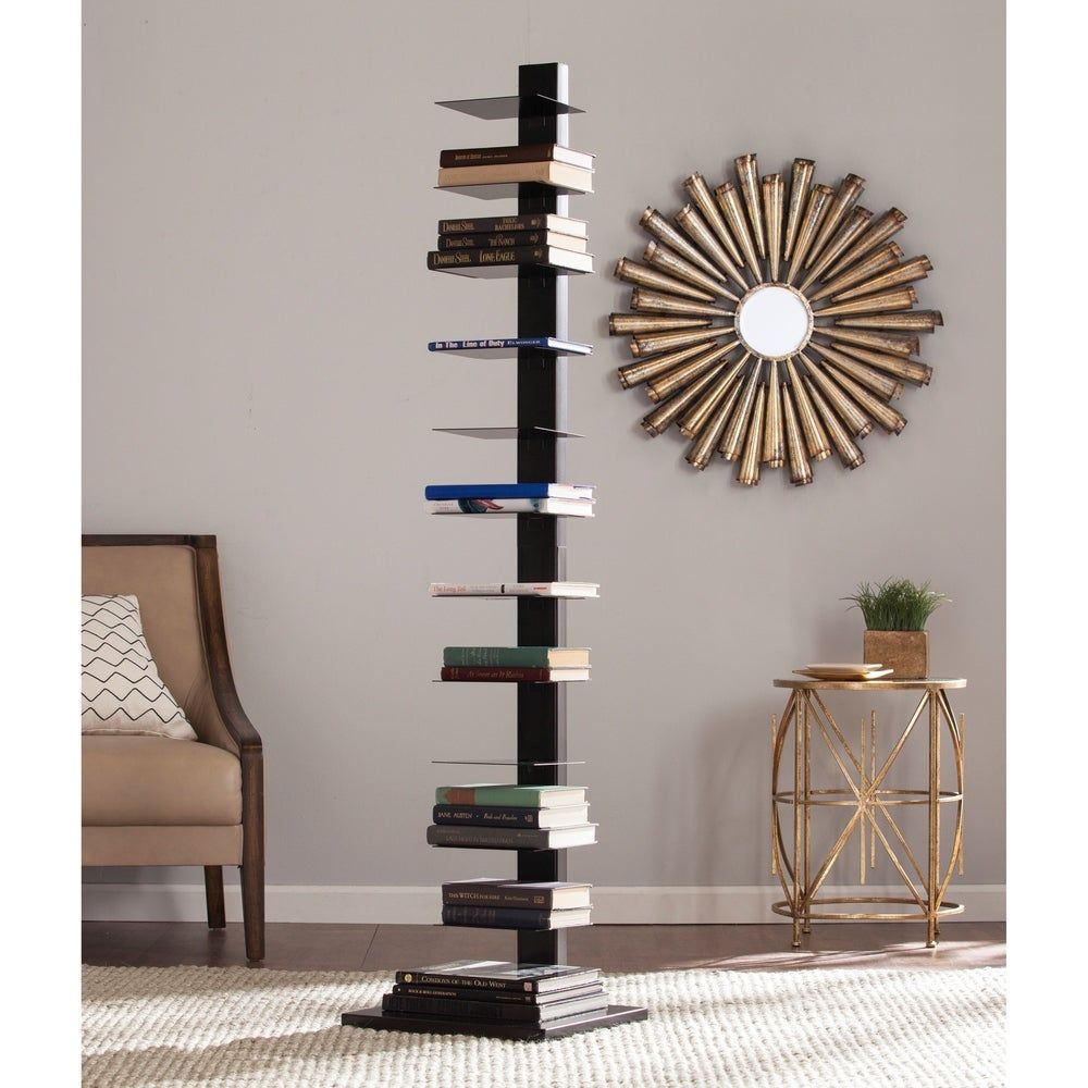 Sei Furniture Denargo Black Spine Tower Shelf – Overstock – 22751265 Pertaining To Spine Tower Bookcases (View 3 of 15)