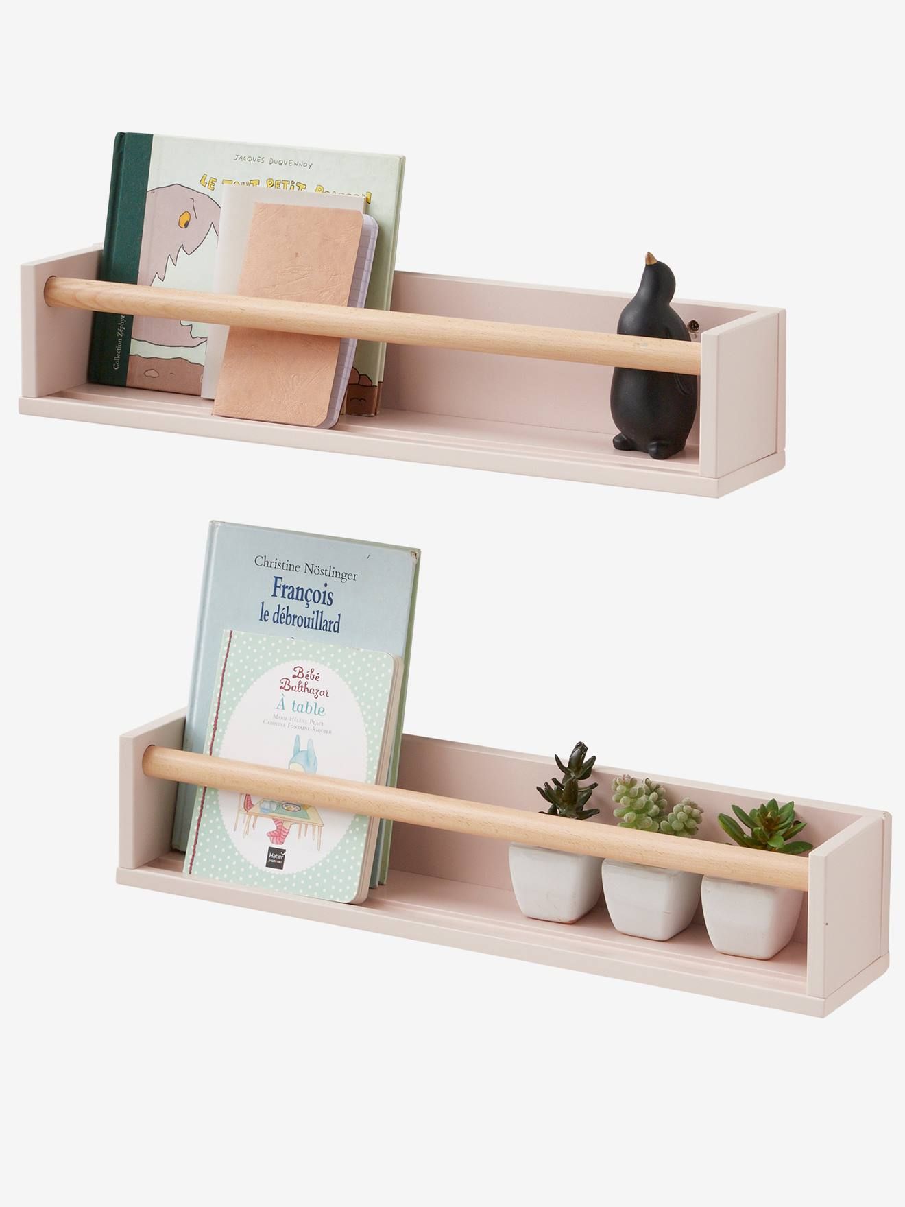 Set Of 2 Book Shelves – Light Pink, Bedroom Furniture & Storage | Vertbaudet For Light Pink Bookcases (View 13 of 15)