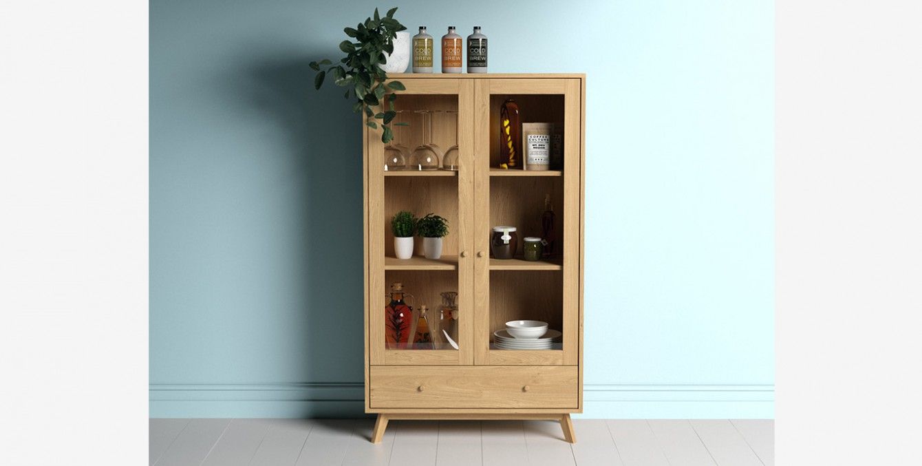Showcase | Kensal Two Door | Magrės Baldai With Two Door Hutch Bookcases (View 5 of 15)