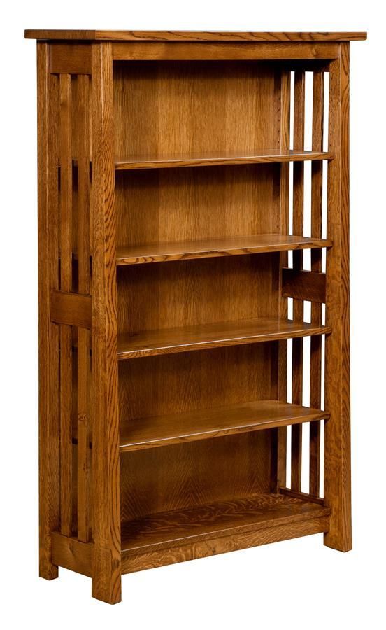 Shown In Quartersawn White Oak With A Burnished Honey Finish, Our Faywood  Bookcase Follows Traditional Mission Design With… | Open Bookcase, Bookcase,  Oak Furniture Within Bookcases With Slats (View 2 of 15)