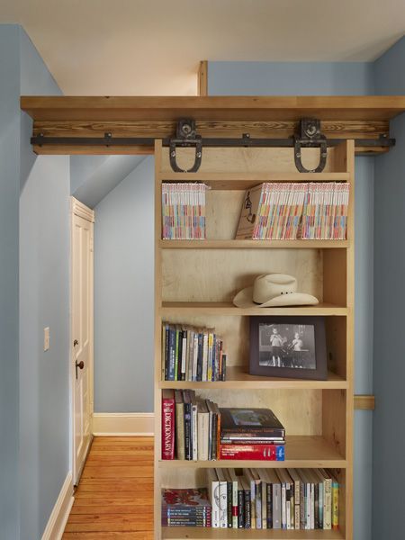 Sliding Bookcase Wall | Home Remodeling, Secret Rooms, Bookcase Design Intended For Sliding Barn Door Wall Bookcases (View 9 of 15)
