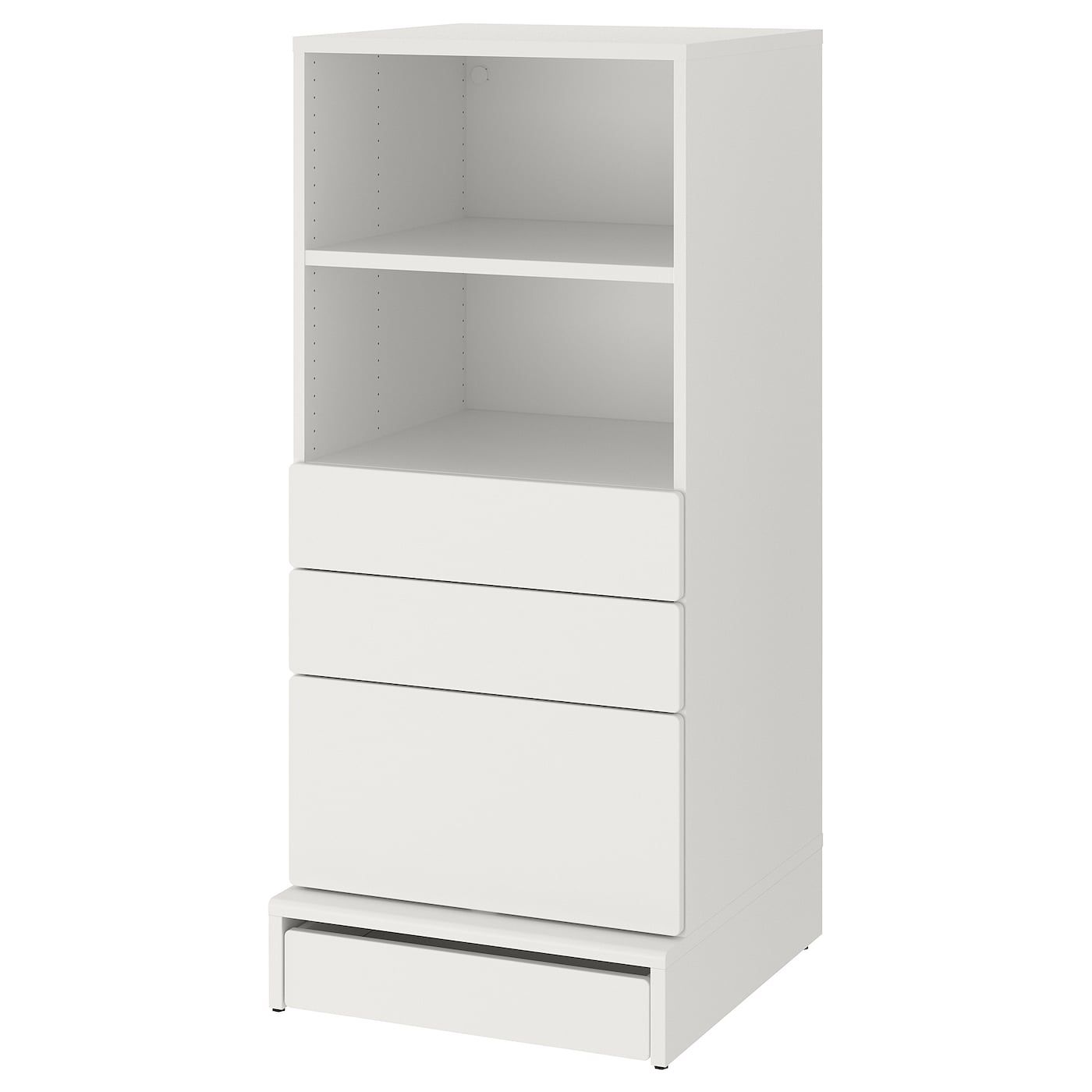 Småstad / Uppföra Bookcase, White White/with 3 Drawers, 235/8x243/4x531/2"  – Ikea For Two Drawer Bookcases (View 10 of 15)