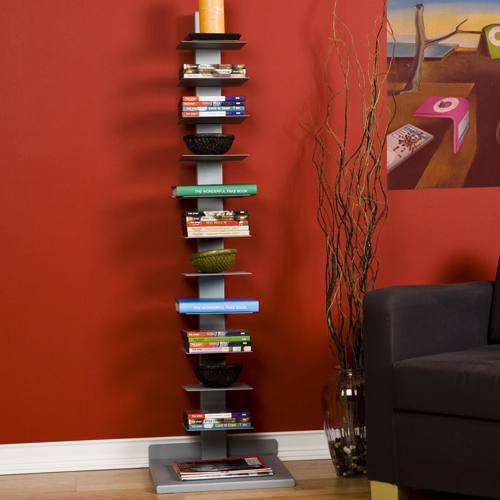 Southern Enterprises Spine Tower Metal Bookcase | Hayneedle Intended For Spine Tower Bookcases (View 13 of 15)