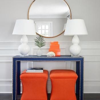 Stacked Orange Lacquer Boxes Design Ideas Inside White Lacquer Ottomans (View 11 of 15)