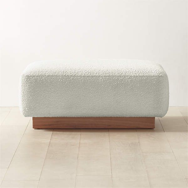 Terrain Ivory Boucle Ottoman | Cb2 Pertaining To Boucle Ottomans (View 5 of 15)