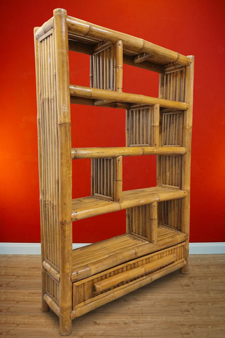 Thai Furniture | Solid Bamboo Wood Bookshelf Mukdahan – Kinaree In Bamboo Bookcases (View 9 of 15)