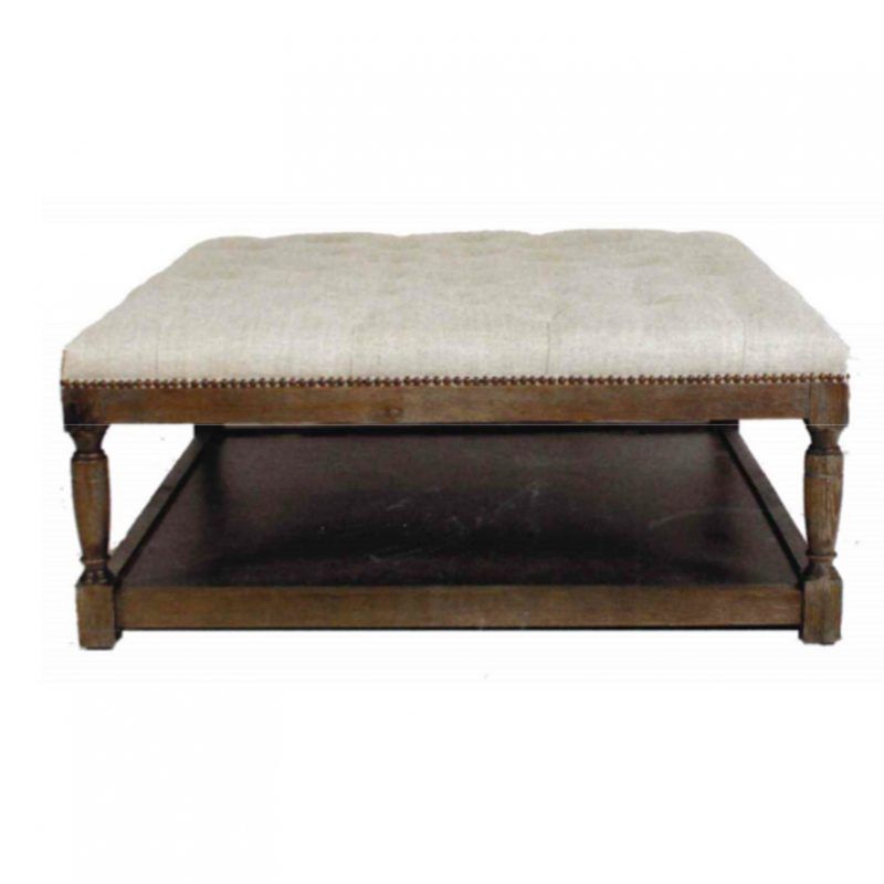 Thomas Square Cocktail Ottoman In Classic Linen – Spectra Home Furniture For Beige Thomas Ottomans (View 1 of 15)