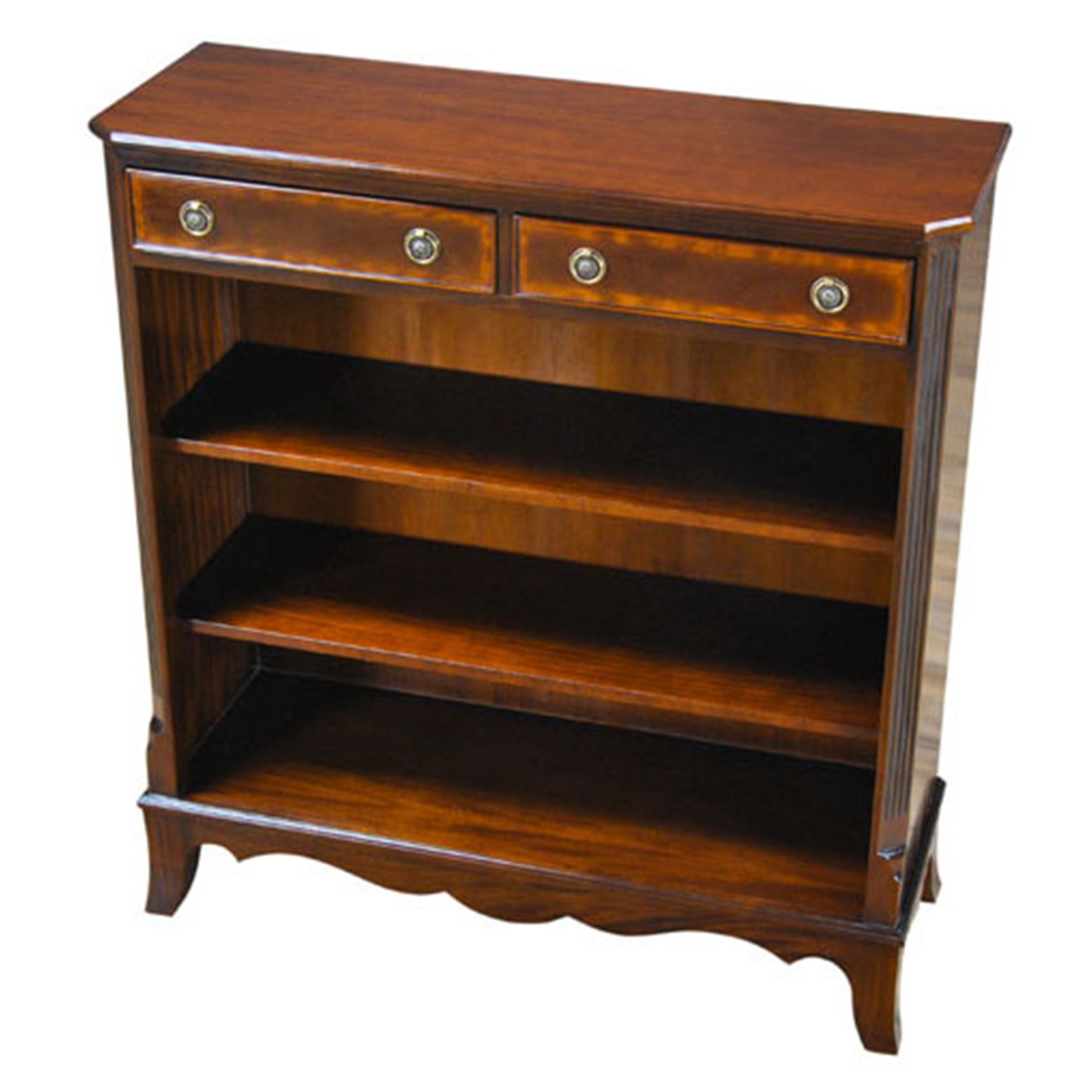 Two Drawer Bookcase, Banded Mahogany Bookcase, Niagara Furniture In Two Drawer Bookcases (View 9 of 15)