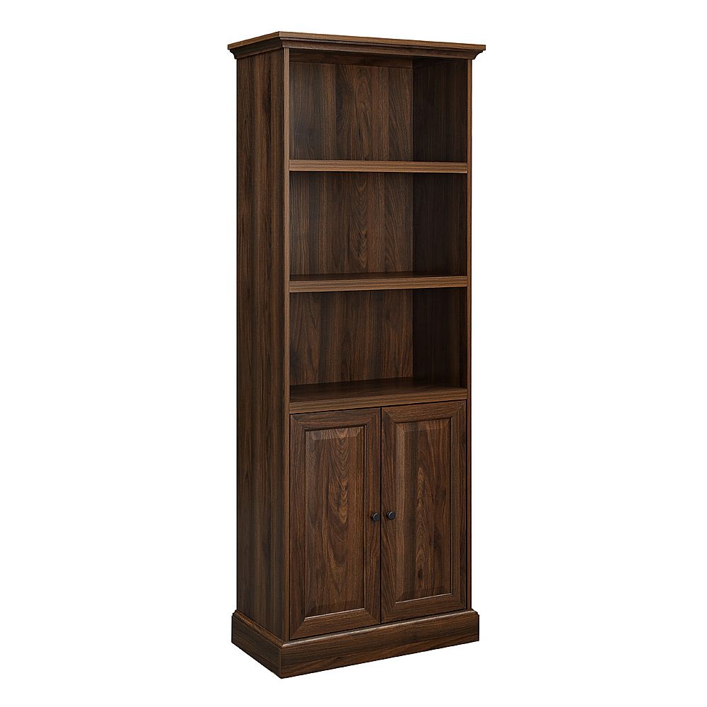 Walker Edison 68” Classic 2 Door Hutch Bookshelf Dark Walnut Bbs68luk2ddw –  Best Buy Intended For Two Door Hutch Bookcases (View 3 of 15)